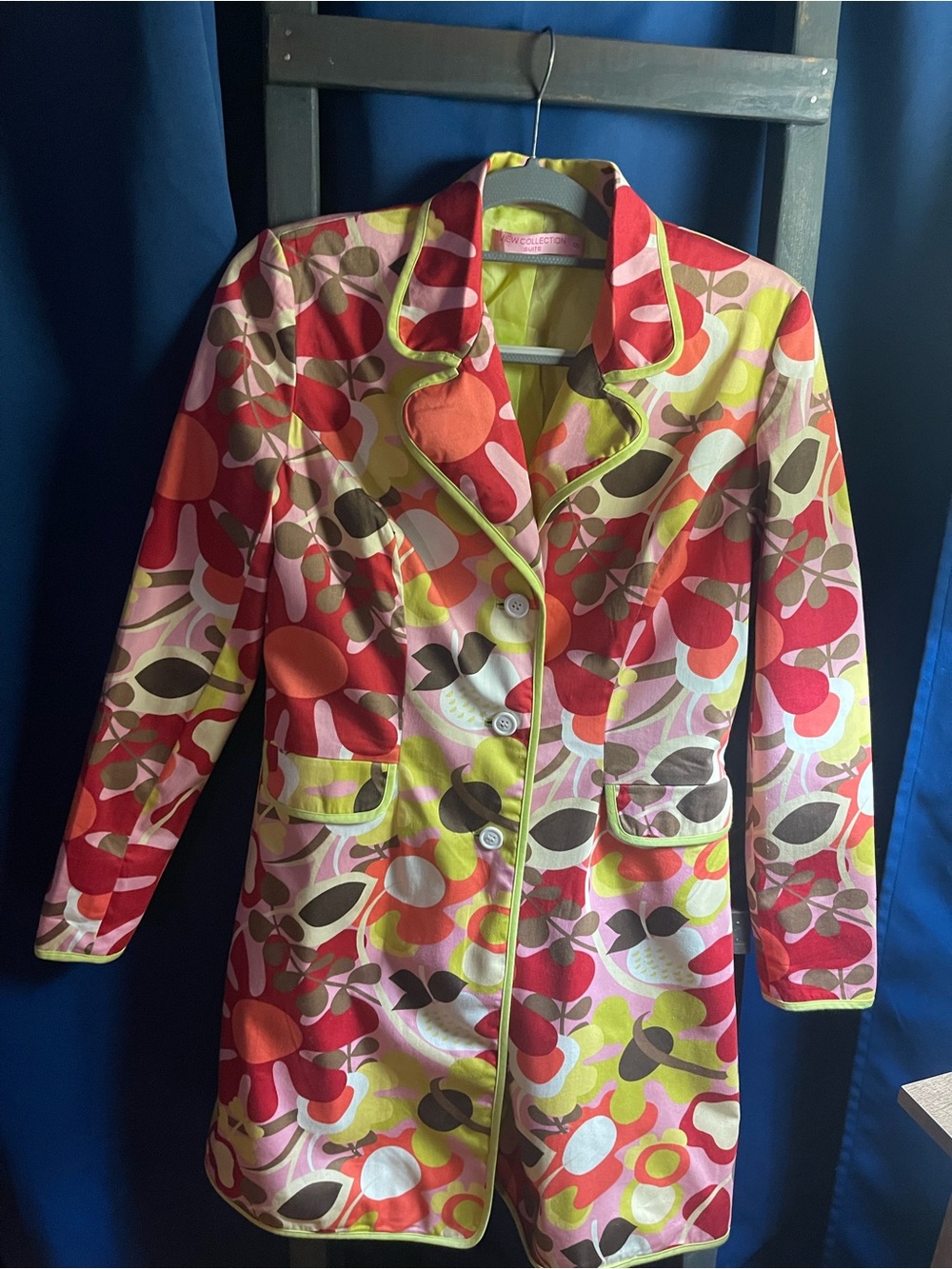 Vintage-Inspired Floral Print Women's Coat - Multi